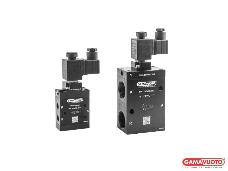 3 way vacuum solenoid valves, servo-assisted by compressed air