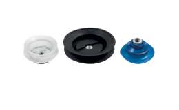 Special bellow suction caps with female vulcanized support